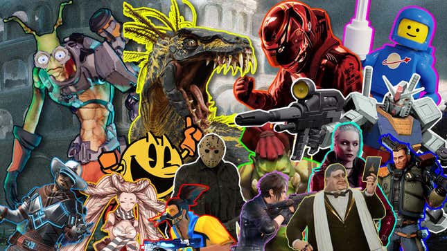 A collage of various characters from various dead games.